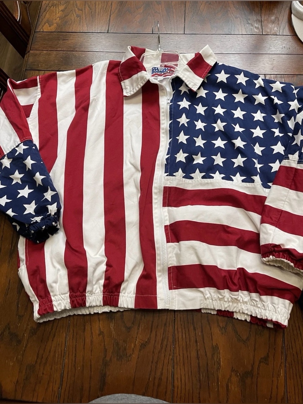 American Flag Jacket Stars Stripes Vintage FLAGWEAR Bomber USA Patriotic 90s